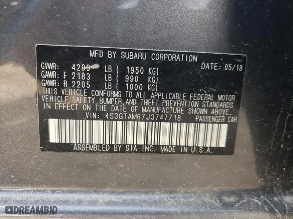 2018 Subaru Impreza Sport with VIN 4S3GTAM67J3747718, listed as a Copart auction lot 62456183 with 0 mi miles and Non Repairable. Bid and sale history available at carsss.com. Image 13.