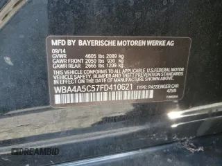 2015 BMW 4 Series 428i with VIN WBA4A5C57FD410621, listed as a Copart auction lot 42754235 with 122,822 mi miles and Salvage Title. Bid and sale history available at carsss.com. Image 12.