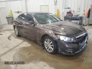 2014 Infiniti Q50 Hybrid Sport with VIN JN1AV7AR9EM702123, listed as a Copart auction lot 50310765 with 134,433 mi miles and Salvage Title. Bid and sale history available at DreamBid. Image 4.