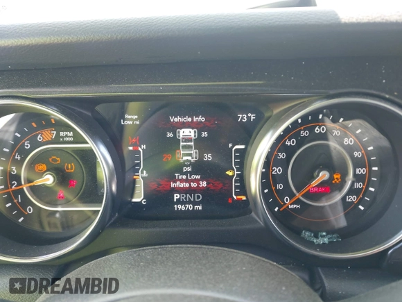 2023 Jeep Wrangler Sport with VIN 1C4HJXDG0PW582947, listed as a IAAI auction lot 41932930 with 19,670 mi miles and . Bid and sale history available at DreamBid. Image 7.