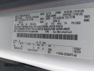 2015 Ford Transit XL z VIN 1FBAX2CM1FKA48196, wystawiony jako IAAI lot #42170753 z przebiegiem Nie podano mil oraz . Historia ofert i sprzedaży dostępna na DreamBid. Obrazek 9.