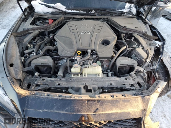 2020 Infiniti Q50 Red Sport 400 with VIN JN1FV7AR3LM660387, listed as a Copart auction lot 87592075 with 34,278 mi miles and Salvage Title. Bid and sale history available at carsss.com. Image 11.