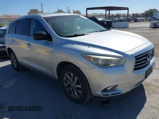 2013 Infiniti JX35 z VIN 5N1AL0MM3DC333754, wystawiony jako IAAI lot #42488277 z przebiegiem 204 553 mil mil oraz . Historia ofert i sprzedaży dostępna na DreamBid. Obrazek 1.