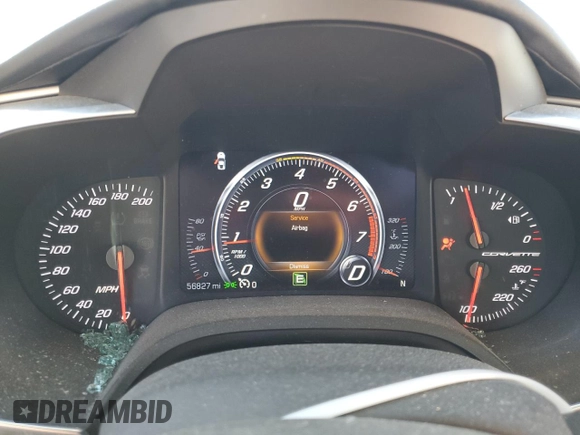 2016 Chevrolet Corvette 2LT with VIN 1G1YD3D73G5112944, listed as a Copart auction lot 80827594 with 56,827 mi miles and Salvage Title. Bid and sale history available at carsss.com. Image 9.