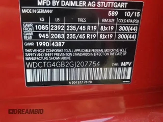 2016 Mercedes-Benz GLA 250 z VIN WDCTG4GB2GJ207754, wystawiony jako Copart lot #58034265 z przebiegiem 105 734 mil mil oraz Szkoda całkowita • Salvage title. Historia ofert i sprzedaży dostępna na DreamBid. Obrazek 14.