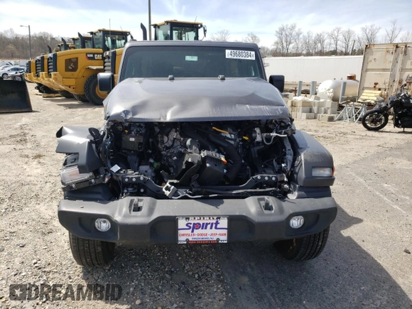2022 Jeep Wrangler Unlimited Willys Sport with VIN 1C4HJXDM8NW276565, listed as a Copart auction lot 49680384 with Not provided miles and Salvage title. Bid and sale history available at DreamBid. Image 5.