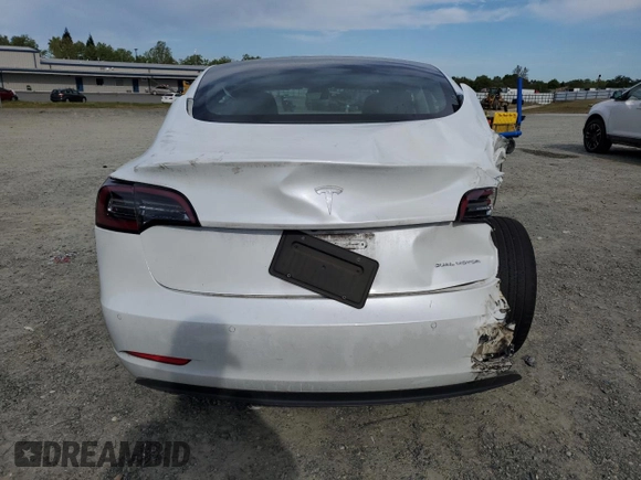 2021 Tesla Model 3 Long Range with VIN 5YJ3E1EB7MF874304, listed as a Copart auction lot 52652825 with Not Provided miles and Salvage Title. Bid and sale history available at carsss.com. Image 6.