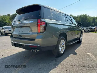 2023 Chevrolet Suburban Premier with VIN 1GNSCFKD0PR550962, listed as a Copart auction lot 63825105 with 24,722 mi miles and Salvage title. Bid and sale history available at DreamBid. Image 3.