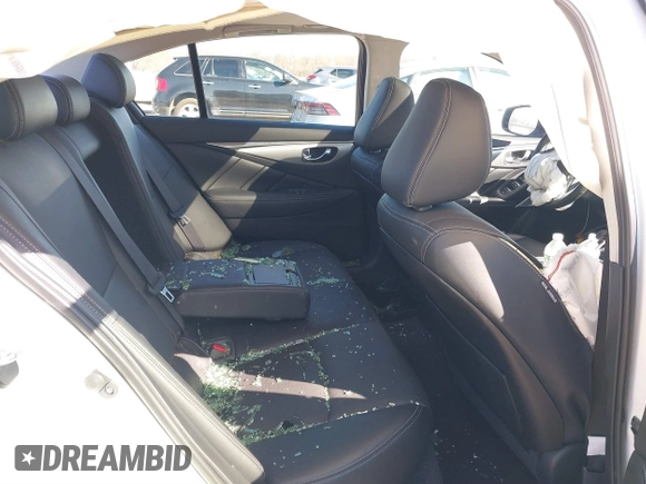 2023 Infiniti Q50 Luxe with VIN JN1EV7BRXPM542112, listed as a IAAI auction lot 41588571 with 20,749 mi miles and . Bid and sale history available at DreamBid. Image 8.
