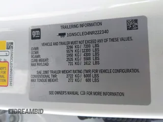 2022 Chevrolet Tahoe Commercial z VIN 1GNSCLED4NR222340, wystawiony jako IAAI lot #42321388 z przebiegiem Nie podano mil oraz . Historia ofert i sprzedaży dostępna na DreamBid. Obrazek 9.
