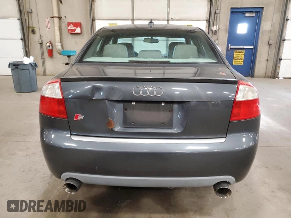 2005 Audi S4 z VIN WAUPL68E85A066495, wystawiony jako Copart lot #41601885 z przebiegiem Nie podano mil oraz Czysty tytuł • Clean title. Historia ofert i sprzedaży dostępna na DreamBid. Obrazek 6.