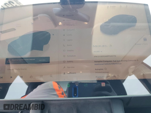 2023 Tesla Model 3 с VIN 5YJ3E1EA8PF543713, выставлен на аукционе Copart как лот 55165315 с пробегом 44 582 миль миль и Списание • Salvage title. История ставок и продаж доступна на DreamBid. Изображение 9.