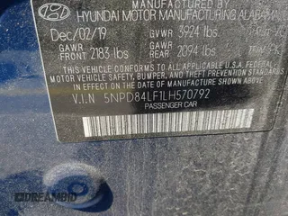 2020 Hyundai Elantra SEL z VIN 5NPD84LF1LH570792, wystawiony jako IAAI lot #42138863 z przebiegiem 27 768 mil mil oraz . Historia ofert i sprzedaży dostępna na DreamBid. Obrazek 9.