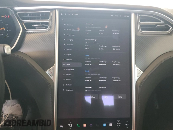 2017 Tesla Model S 60 with VIN 5YJSA1E14HF218274, listed as a Copart auction lot 48485405 with 126,451 mi miles and Salvage title. Bid and sale history available at DreamBid. Image 9.
