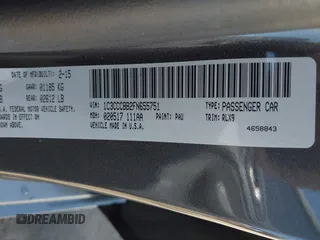 2015 Chrysler 200 S with VIN 1C3CCCBB2FN655751, listed as a IAAI auction lot 41711262 with 106,073 mi miles and . Bid and sale history available at carsss.com. Image 9.
