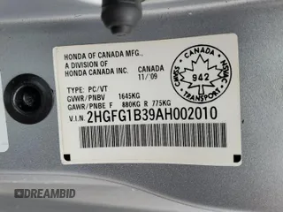 2010 Honda Civic с VIN 2HGFG1B39AH002010, выставлен на аукционе Copart как лот 52688435 с пробегом 47 125 миль миль и Чистый • Clean title. История ставок и продаж доступна на DreamBid. Изображение 12.