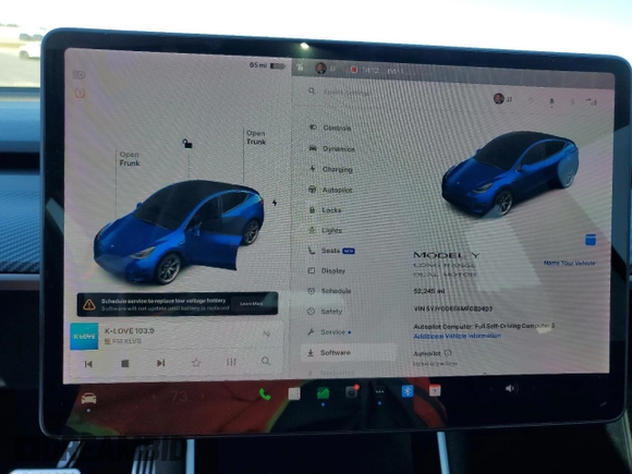 2021 Tesla Model Y Long Range z VIN 5YJYGDEE6MF089493, wystawiony jako Copart lot #48349575 z przebiegiem 52 245 mil mil oraz Szkoda całkowita • Salvage title. Historia ofert i sprzedaży dostępna na DreamBid. Obrazek 9.