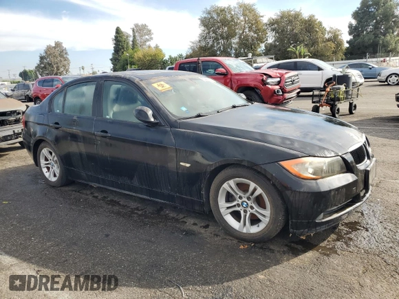 2008 BMW 3 Series 328i with VIN WBAVA37518NL50982, listed as a Copart auction lot 80263354 with 103,352 mi miles and Salvage Title. Bid and sale history available at DreamBid. Image 4.