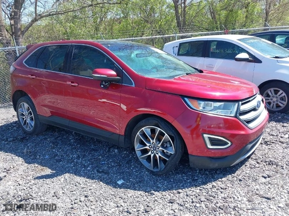 2017 Ford Edge Titanium with VIN 2FMPK3K83HBC34846, listed as a IAAI auction lot 41983258 with 154,376 mi miles. Bid and sale history available at carsss.com. Image 1.