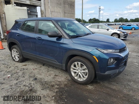 2021 Chevrolet TrailBlazer LS with VIN KL79MMS21MB145590, listed as a Copart auction lot 67846114 with 46,252 mi miles and Salvage Title. Bid and sale history available at DreamBid. Image 4.