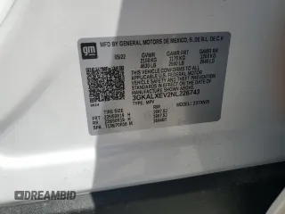 2022 GMC Terrain Denali with VIN 3GKALXEV2NL226743, listed as a Copart auction lot 50572075 with 19,390 mi miles and Salvage title. Bid and sale history available at DreamBid. Image 13.