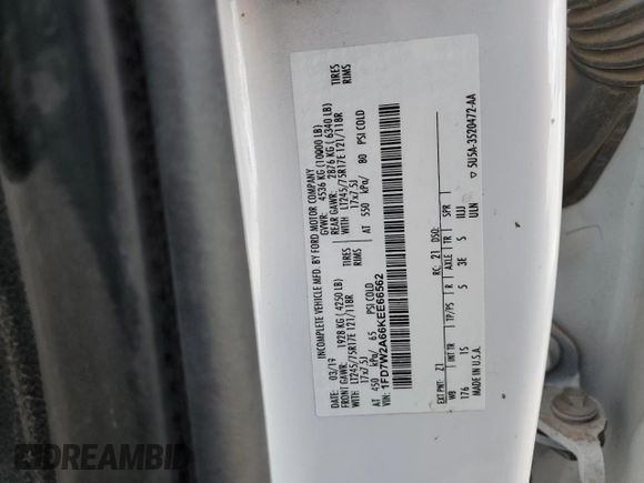 2019 Ford F-250 XL with VIN 1FD7W2A66KEE66562, listed as a Copart auction lot 47032545 with 108,024 mi miles and Salvage title. Bid and sale history available at DreamBid. Image 10.