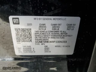 2023 Chevrolet Traverse LT Leather with VIN 1GNEVHKW8PJ335333, listed as a Copart auction lot 45856315 with 6,360 mi miles and Salvage Title. Bid and sale history available at carsss.com. Image 16.