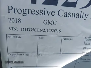 2018 GMC Canyon 2WD SLE z VIN 1GTG5CEN2J1280716, wystawiony jako IAAI lot #42295776 z przebiegiem Nie podano mil oraz . Historia ofert i sprzedaży dostępna na DreamBid. Obrazek 9.