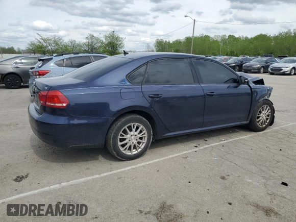 2015 Volkswagen Passat S with VIN 1VWAS7A32FC064013, listed as a Copart auction lot 53901155 with 148,330 mi miles and Salvage title. Bid and sale history available at DreamBid. Image 3.