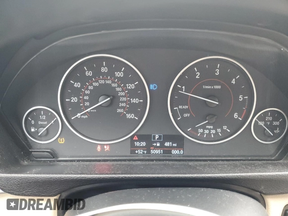 2018 BMW 3 Series 328d with VIN WBA8E5C54JA507646, listed as a Copart auction lot 75518574 with 50,951 mi miles and Salvage title. Bid and sale history available at DreamBid. Image 9.
