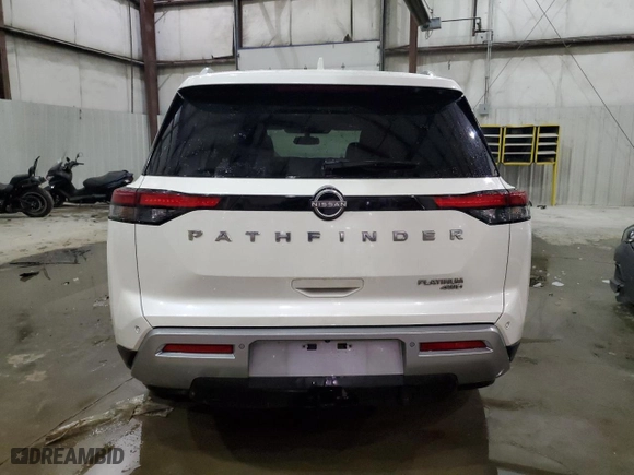 2022 Nissan Pathfinder Platinum with VIN 5N1DR3DK4NC265624, listed as a Copart auction lot 87574605 with 42,063 mi miles and Salvage Title. Bid and sale history available at carsss.com. Image 6.