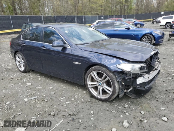 2014 BMW 5 Series 528i xDrive with VIN WBA5A7C55ED616499, listed as a Copart auction lot 51789385 with 136,122 mi miles and Salvage Title. Bid and sale history available at DreamBid. Image 4.