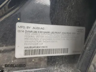 2014 Audi S4 Premium Plus with VIN WAUBGAFL8EA129078, listed as a Copart auction lot 70378964 with 0 mi miles and Non Repairable. Bid and sale history available at carsss.com. Image 12.