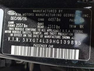 2017 Kia Optima LX with VIN 5XXGT4L39HG139895, listed as a IAAI auction lot 42495343 with 105,346 mi miles and . Bid and sale history available at DreamBid. Image 9.