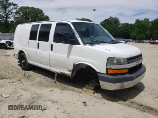 2005 Chevrolet Express Cargo with VIN 1GCFG15T051142218, listed as a Copart auction lot 57409005 with 185,725 mi miles and Salvage title. Bid and sale history available at DreamBid. Image 4.