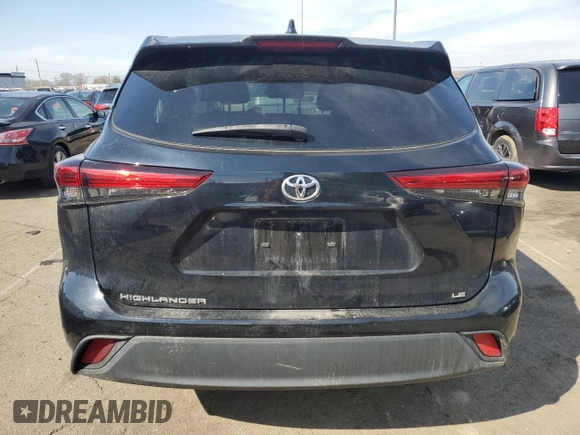 2020 Toyota Highlander LE with VIN 5TDZZRAH6LS503801, listed as a Copart auction lot 47546565 with 86,379 mi miles and Salvage title. Bid and sale history available at DreamBid. Image 6.