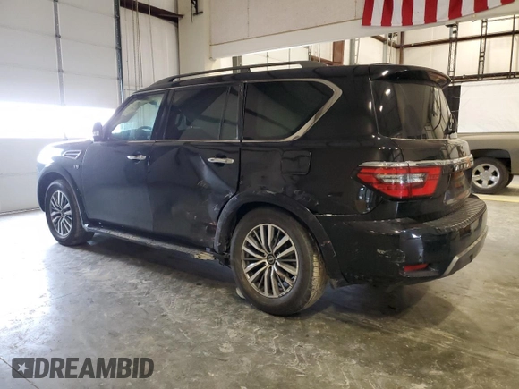 2021 Nissan Armada SL with VIN JN8AY2BA4M9372901, listed as a Copart auction lot 46041155 with 102,152 mi miles and Salvage Title. Bid and sale history available at carsss.com. Image 2.