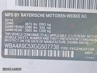 2016 BMW 4 Series 428i with VIN WBA4A9C5XGG507738, listed as a IAAI auction lot 41307995 with 74,801 mi miles. Bid and sale history available at carsss.com. Image 9.