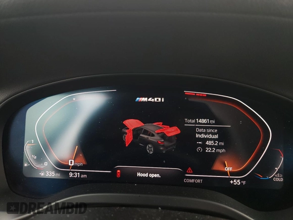 2020 BMW X4 M40i z VIN 5UX2V5C02L9B14571, wystawiony jako Copart lot #44318703 z przebiegiem 14 861 mil mil oraz . Historia ofert i sprzedaży dostępna na DreamBid. Obrazek 9.