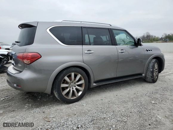 2012 Infiniti QX56 7-passenger with VIN JN8AZ2NE4C9017723, listed as a Copart auction lot 44863515 with 130,033 mi miles and Clean Title. Bid and sale history available at carsss.com. Image 3.