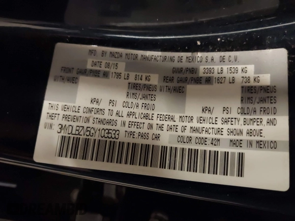 2016 Scion iA z VIN 3MYDLBZV5GY103533, wystawiony jako IAAI lot #41756270 z przebiegiem 59 290 mil mil oraz . Historia ofert i sprzedaży dostępna na DreamBid. Obrazek 9.