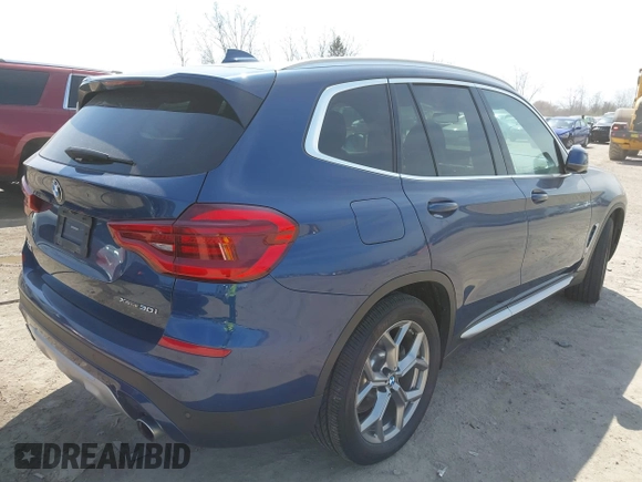 2020 BMW X3 xDrive30i with VIN 5UXTY5C08LLT39041, listed as a IAAI auction lot 42048396 with 52,757 mi miles and . Bid and sale history available at DreamBid. Image 4.