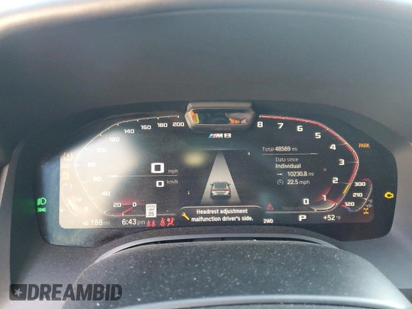 2020 BMW M8 z VIN WBSAE0C05LCD46660, wystawiony jako Copart lot #84676424 z przebiegiem 48 569 mil mil oraz Szkoda całkowita • Salvage title. Historia ofert i sprzedaży dostępna na DreamBid. Obrazek 9.
