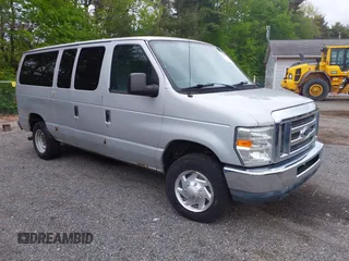 2011 Ford Econoline Passenger XL with VIN 1FBNE3BL0BDB03743, listed as a IAAI auction lot 42182175 with 155,569 mi miles. Bid and sale history available at carsss.com. Image 1.