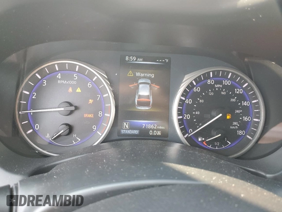 2015 Infiniti Q50 Premium with VIN JN1BV7AR6FM396021, listed as a Copart auction lot 63149485 with 71,862 mi miles and Salvage title. Bid and sale history available at DreamBid. Image 9.
