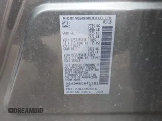 2016 Nissan Pathfinder Platinum with VIN 5N1AR2MM9GC641381, listed as a IAAI auction lot 41869911 with 166,127 mi miles. Bid and sale history available at carsss.com. Image 9.