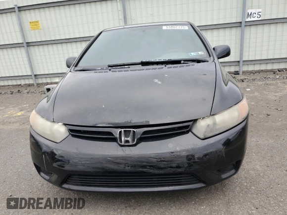 2007 Honda Civic Cpe LX with VIN 2HGFG12667H519574, listed as a Copart auction lot 53802175 with 156,354 mi miles and Salvage Title. Bid and sale history available at carsss.com. Image 5.