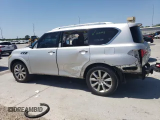 2014 Infiniti QX80 with VIN JN8AZ2NF4E9555172, listed as a Copart auction lot 52302975 with 107,709 mi miles and Salvage Title. Bid and sale history available at DreamBid. Image 2.