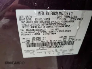2011 Ford Flex Limited w/Ecoboost with VIN 2FMHK6DT0BBD09372, listed as a Copart auction lot 44716775 with Not Provided miles and Non Repairable. Bid and sale history available at carsss.com. Image 13.