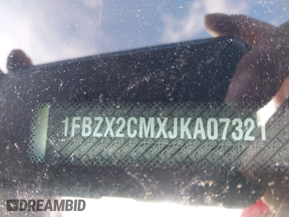 2018 Ford Transit Passenger XL z VIN 1FBZX2CMXJKA07321, wystawiony jako IAAI lot #41373858 z przebiegiem 197 135 mil mil oraz . Historia ofert i sprzedaży dostępna na DreamBid. Obrazek 9.